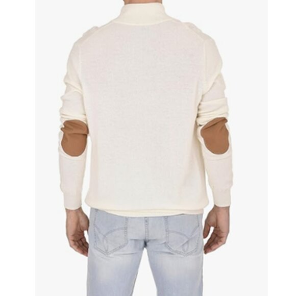 State Cashmere Men's Contrast Mockneck Pullover 100% Pure Cashmere Sweater XL - Picture 4 of 13